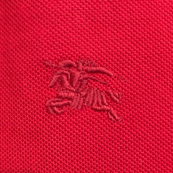 Men's Burberry Short-Sleeve Oxford Polo Shirt, Red - Picture 5 of 8